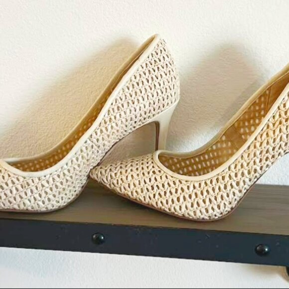 Sam Edelman Women's Pointed Toe-Pumps Cream/Weave - Picture 4 of 8